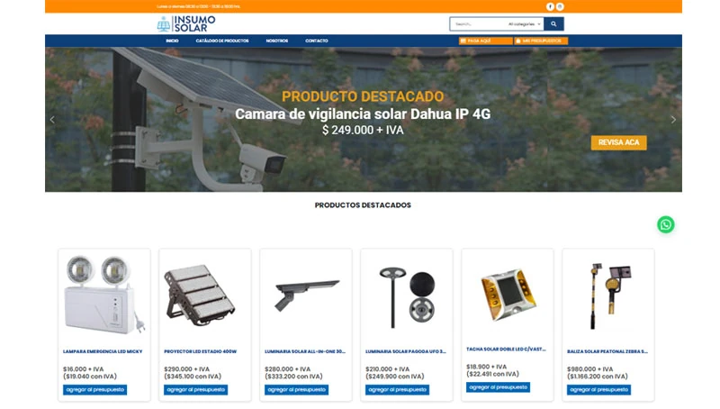 Sitio web / Insumo Solar